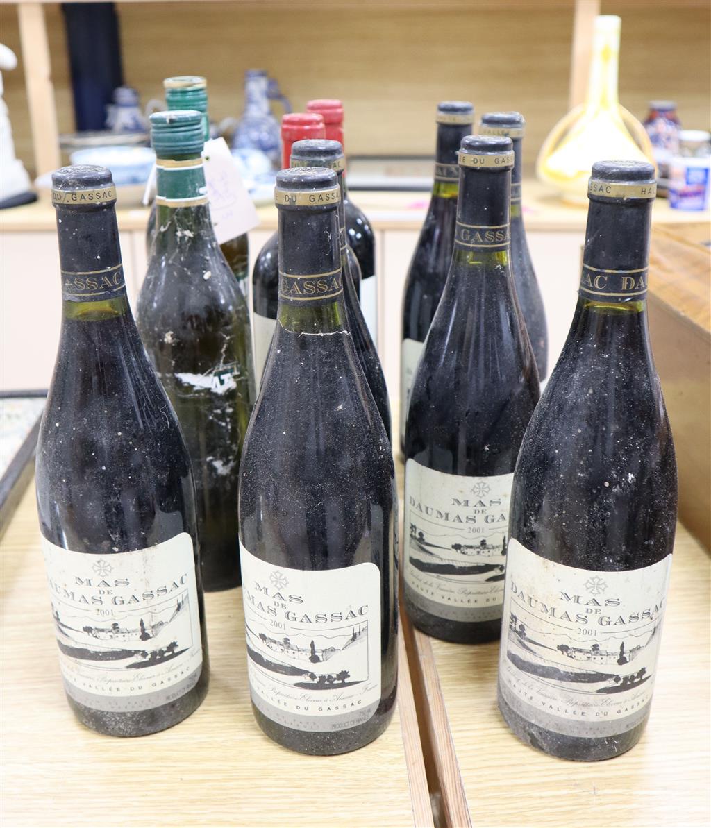 Six bottles of Mas de Daumas Gassac, 2001 and four other bottles